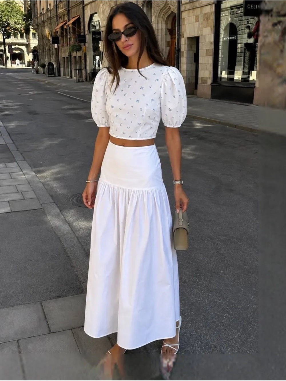 BAILEY 44 White High-Waist yoked Maxi Skirt cotton unlined XS
